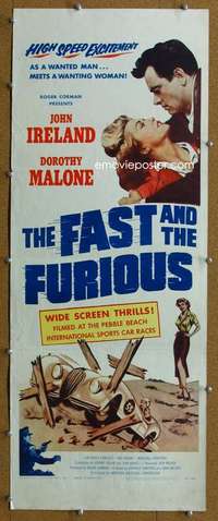 j677 FAST & THE FURIOUS insert movie poster '54 car racing!