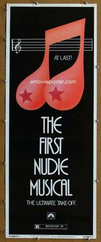 j679 FIRST NUDIE MUSICAL insert movie poster '76 unusual sexy artwork!