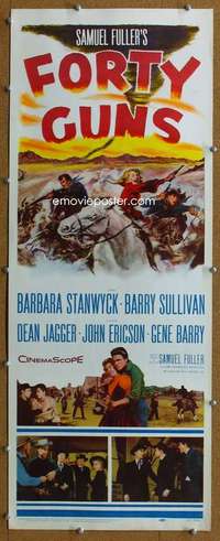 j685 FORTY GUNS insert movie poster '57 Sam Fuller, Barbara Stanwyck