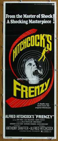 j558 FRENZY insert movie poster '72 Alfred Hitchcock, Anthony Shaffer