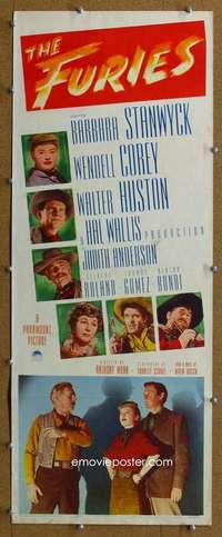 j689 FURIES insert movie poster '50 Barbara Stanwyck, Anthony Mann