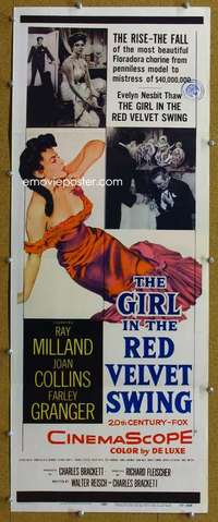 j693 GIRL IN THE RED VELVET SWING insert movie poster '55 Joan Collins