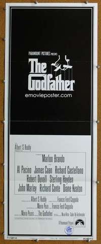 j695 GODFATHER insert movie poster '72 Francis Ford Coppola classic!