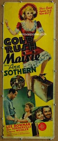j696 GOLD RUSH MAISIE insert movie poster '40 Ann Sothern, Bowman