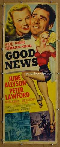 j697 GOOD NEWS insert movie poster '47 June Allyson, Peter Lawford