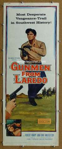 j701 GUNMEN FROM LAREDO insert movie poster '59 Robert Knapp, western!