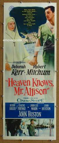 j709 HEAVEN KNOWS MR ALLISON insert movie poster '57 Mitchum, Kerr