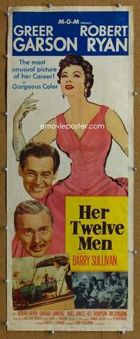 j713 HER TWELVE MEN insert movie poster '54 Greer Garson, Robert Ryan