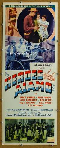 j714 HEROES OF THE ALAMO insert movie poster '37 Lane Chandler