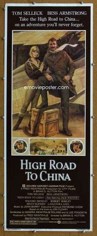 j715 HIGH ROAD TO CHINA insert movie poster '83 Tom Selleck, Armstrong