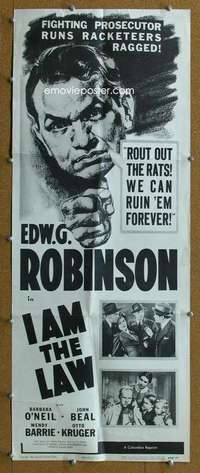 j726 I AM THE LAW insert movie poster R55 Edward G. Robinson
