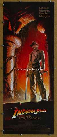 j730 INDIANA JONES & THE TEMPLE OF DOOM insert movie poster '84 Ford