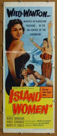 j736 ISLAND WOMEN insert movie poster '58 sexy Marie Windsor!