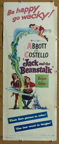 j738 JACK & THE BEANSTALK insert movie poster '52 Abbott & Costello!