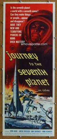 j745 JOURNEY TO THE SEVENTH PLANET insert movie poster '61 AIP sci-fi!