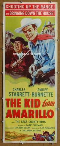 j749 KID FROM AMARILLO insert movie poster '51 Charles Starrett