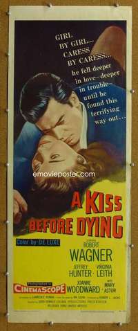 j751 KISS BEFORE DYING insert movie poster '56 Robert Wagner