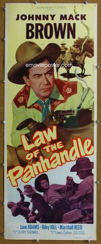 j761 LAW OF THE PANHANDLE insert movie poster '50 Johnny Mack Brown