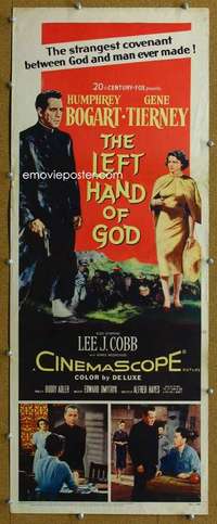 j763 LEFT HAND OF GOD insert movie poster '55 priest Humphrey Bogart!