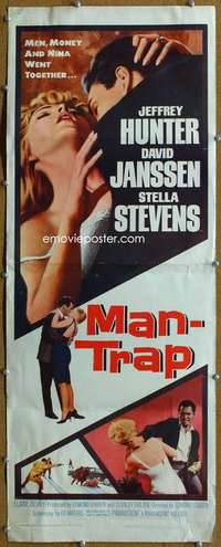 j787 MAN-TRAP insert movie poster '61 sexy bad girl Stella Stevens!