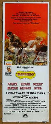 j786 MANDINGO insert movie poster '75 Ken Norton, Brenda Sykes