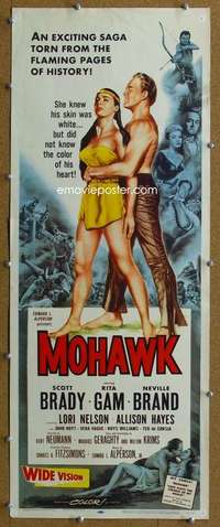 j798 MOHAWK insert movie poster '56 Native Americans, sexy Rita Gam!