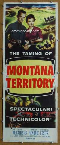 j801 MONTANA TERRITORY insert movie poster '52 Lon McCallister