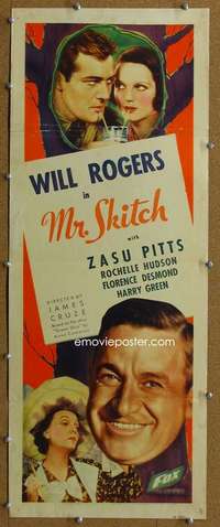 j803 MR SKITCH insert movie poster '33 Will Rogers, Zasu Pitts