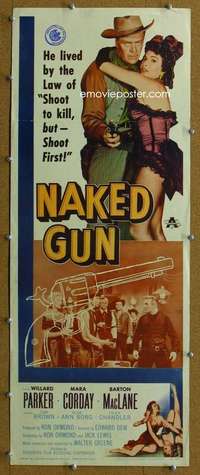 j807 NAKED GUN insert movie poster '56 Willard Parker, Mara Corday