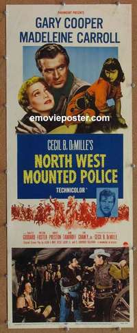 j815 NORTH WEST MOUNTED POLICE insert movie poster R58 Cecil B DeMille