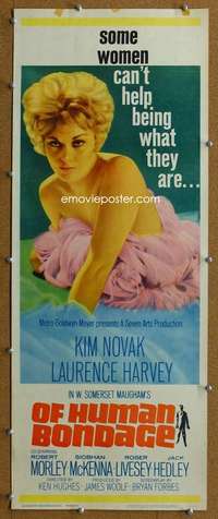 j818 OF HUMAN BONDAGE insert movie poster '64 super sexy Kim Novak!