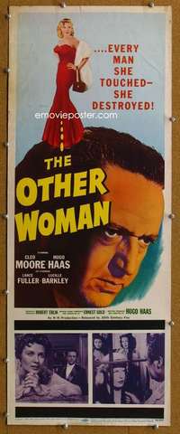 j824 OTHER WOMAN insert movie poster '54 Hugo Haas, sexy Cleo Moore!