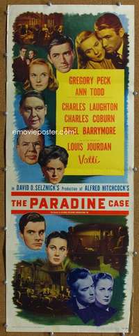 j525 PARADINE CASE insert movie poster '48 Alfred Hitchcock, Peck