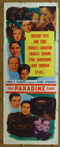 j526 PARADINE CASE insert movie poster R56 Alfred Hitchcock, Peck