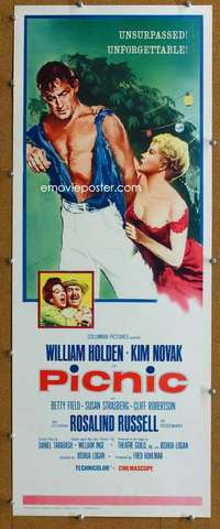 j833 PICNIC insert movie poster R61 William Holden, sexy Kim Novak
