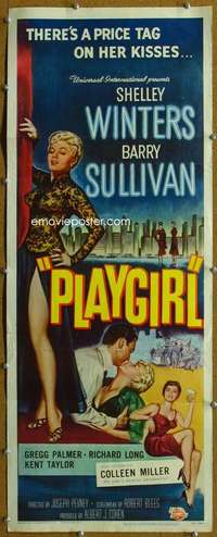 j835 PLAYGIRL insert movie poster '54 sexy Shelley Winters, Sullivan