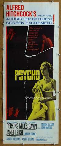 j550 PSYCHO insert movie poster '60 Leigh, Perkins, Hitchcock