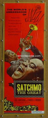 j871 SATCHMO THE GREAT insert movie poster '57 Louis Armstrong bio!