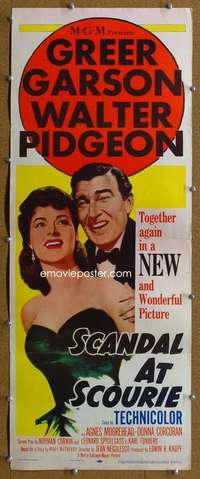 j872 SCANDAL AT SCOURIE insert movie poster '53 Greer Garson, Pidgeon