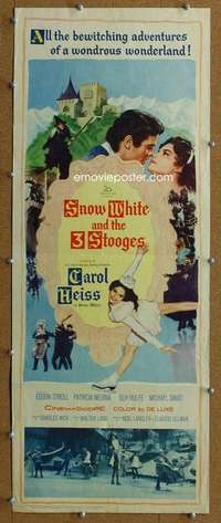 j885 SNOW WHITE & THE THREE STOOGES insert movie poster '61 cool!