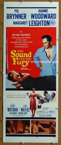 j888 SOUND & THE FURY insert movie poster '59 Yul Brynner, Woodward