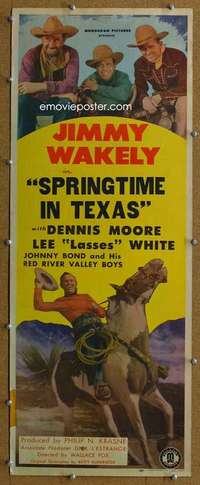 j889 SPRINGTIME IN TEXAS insert movie poster '45 Jimmy Wakely