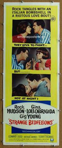 j896 STRANGE BEDFELLOWS insert movie poster '65 Gina Lollobrigida