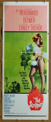 j901 STRIPPER insert movie poster '63 sexy Joanne Woodward!