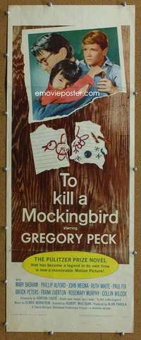j935 TO KILL A MOCKINGBIRD insert movie poster '63 Greg Peck classic!