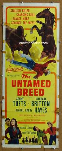 j949 UNTAMED BREED insert movie poster '48 Sonny Tufts, Britton
