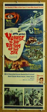 j957 VOYAGE TO THE BOTTOM OF THE SEA insert movie poster '61 Pidgeon