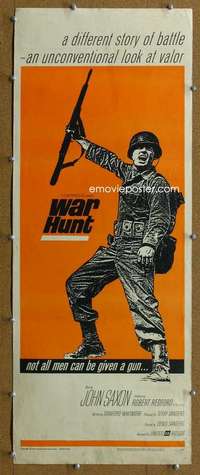 j960 WAR HUNT insert movie poster '62 artwork of Robert Redford!