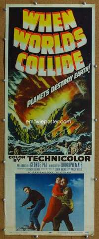 j964 WHEN WORLDS COLLIDE insert movie poster '51 George Pal classic!