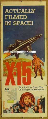 j976 X-15 insert movie poster '61 Charles Bronson, Mary Tyler Moore